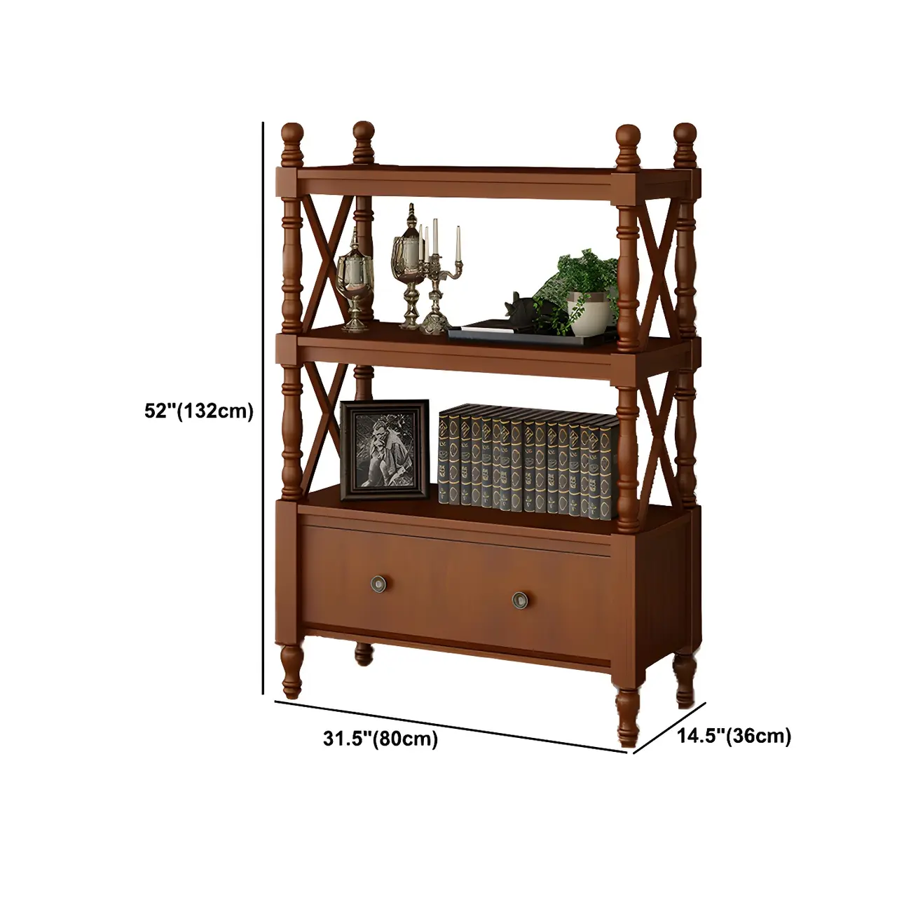 Scandinavian Walnut Wood Display Etagere Bookcase Image - 42 | homeyfad