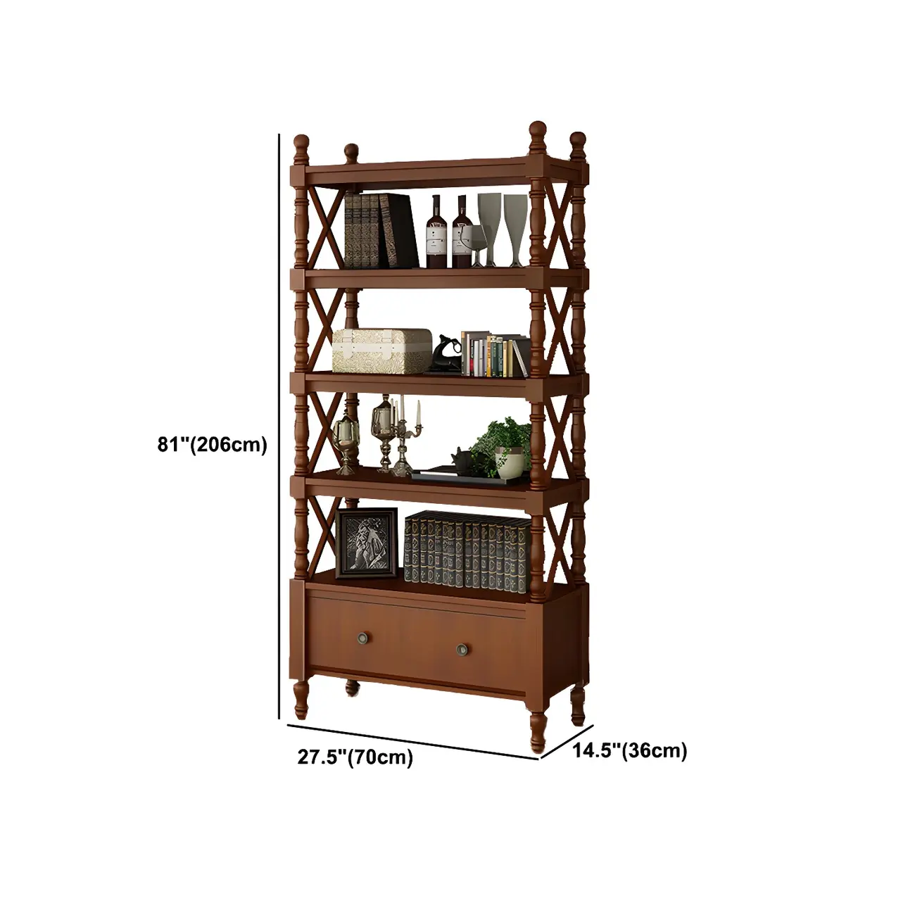 Scandinavian Walnut Wood Display Etagere Bookcase Image - 43 | homeyfad