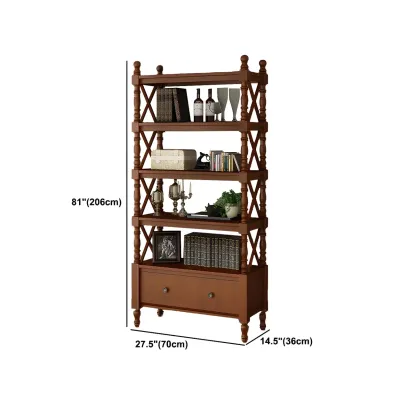 Scandinavian Walnut Wood Display Etagere Bookcase Image - 43