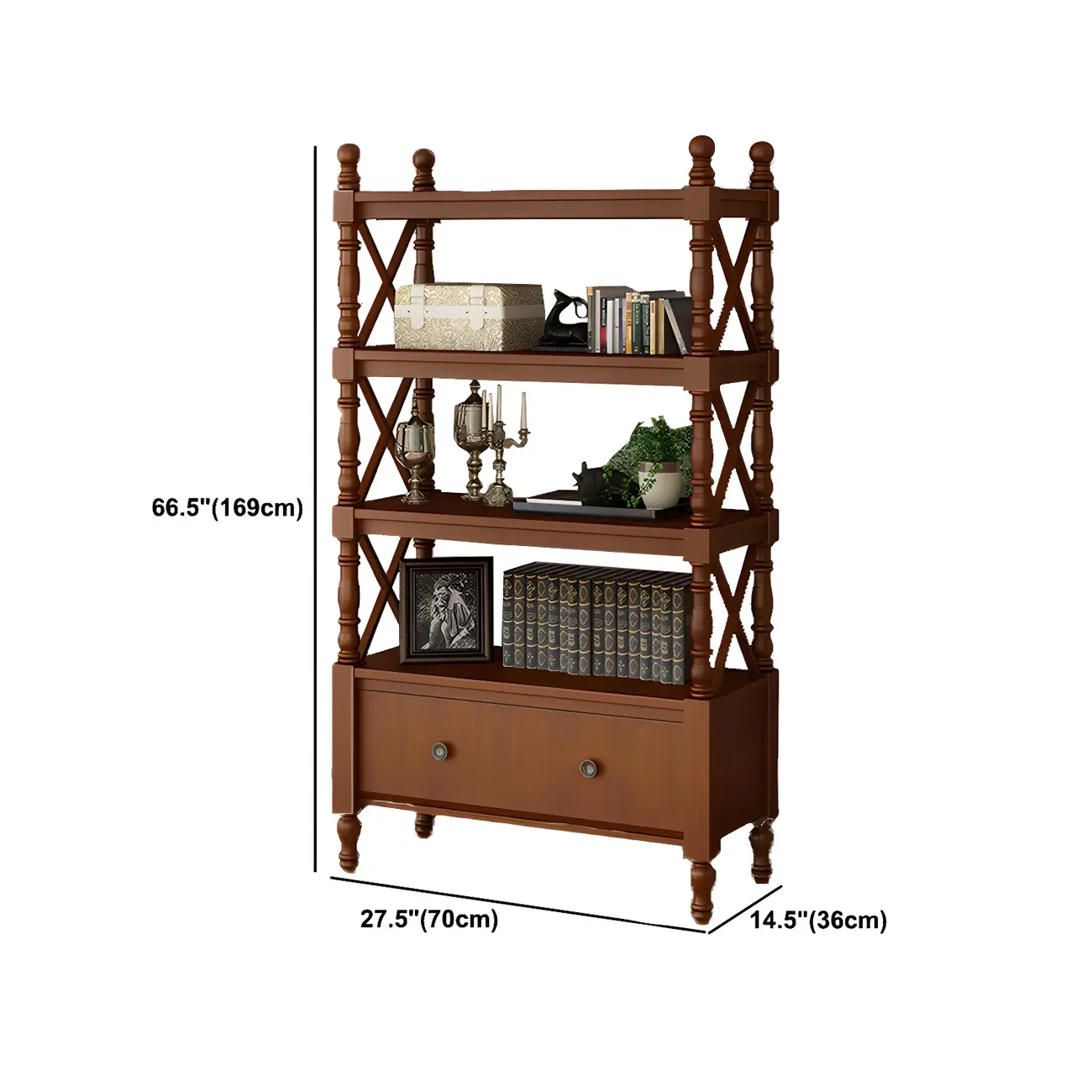 Scandinavian Walnut Wood Display Etagere Bookcase Image - 44 | homeyfad