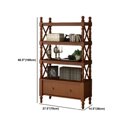 Scandinavian Walnut Wood Display Etagere Bookcase Image - 44