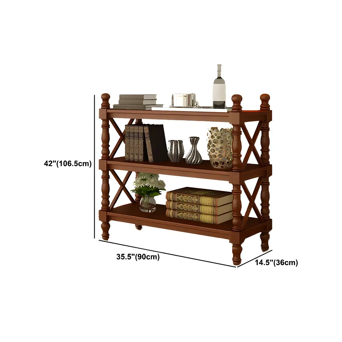 Scandinavian Walnut Wood Display Etagere Bookcase Image - 48