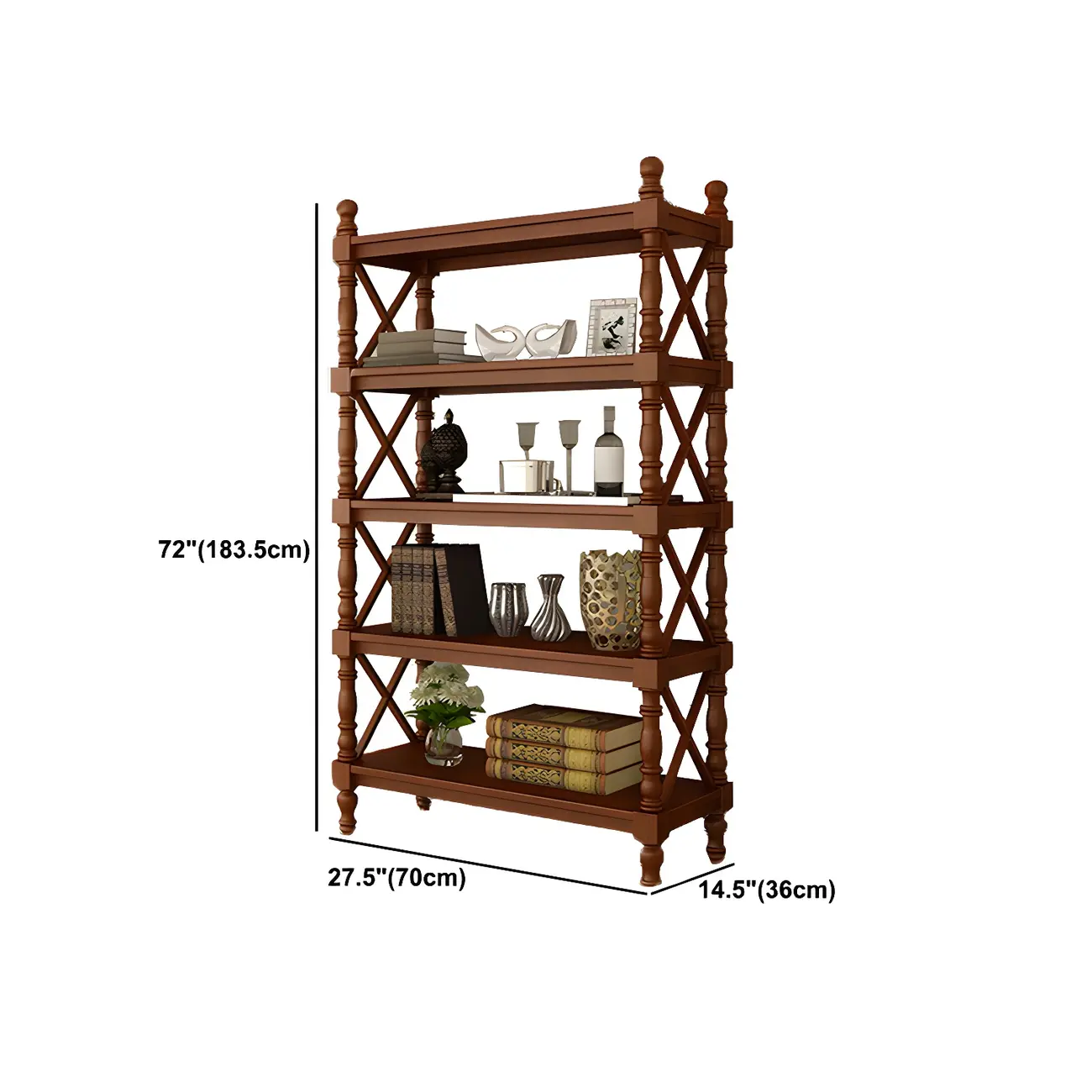 Scandinavian Walnut Wood Display Etagere Bookcase Image - 51 | homeyfad