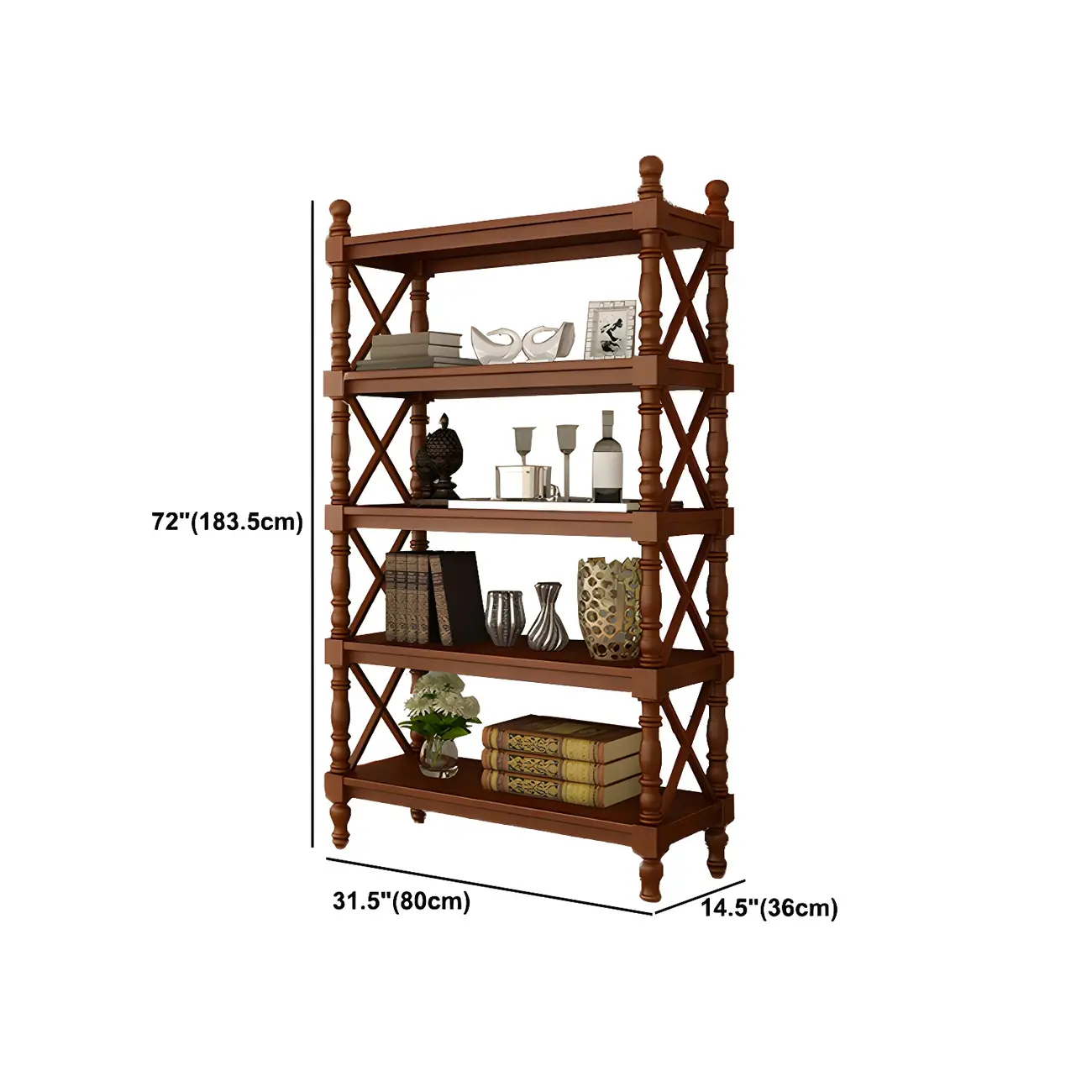 Scandinavian Walnut Wood Display Etagere Bookcase Image - 53 | homeyfad