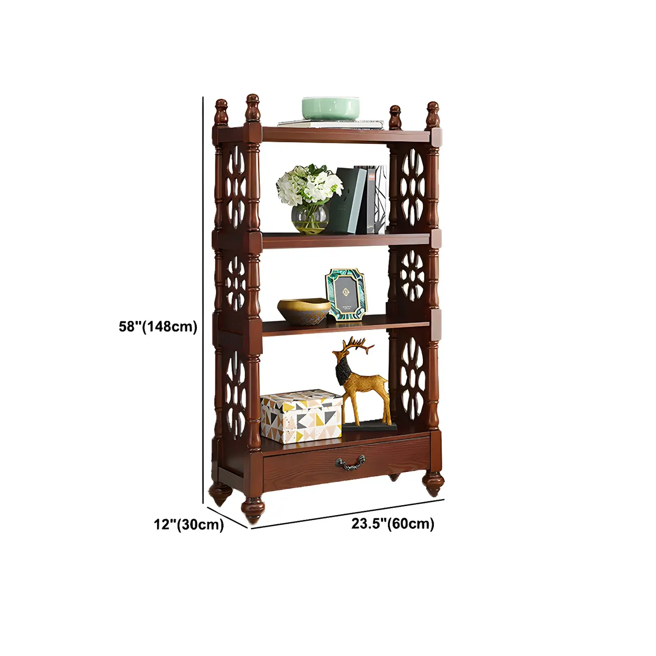 Scandinavian Walnut Wood Display Etagere Bookcase Image - 57 | homeyfad