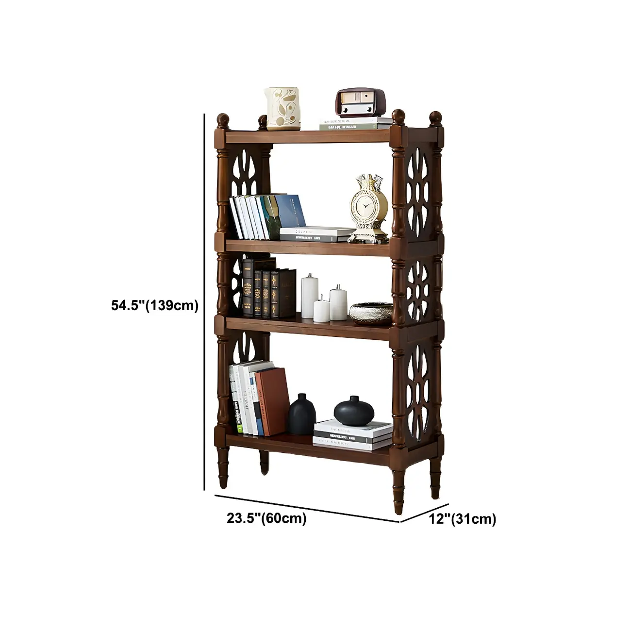 Scandinavian Walnut Wood Display Etagere Bookcase Image - 58 | homeyfad