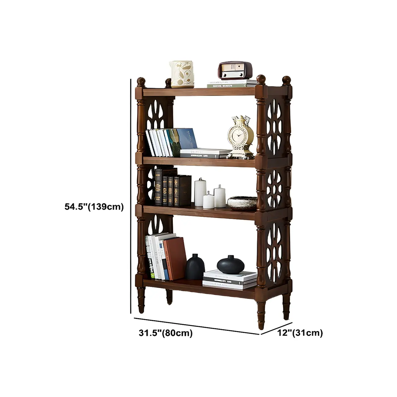 Scandinavian Walnut Wood Display Etagere Bookcase Image - 59 | homeyfad
