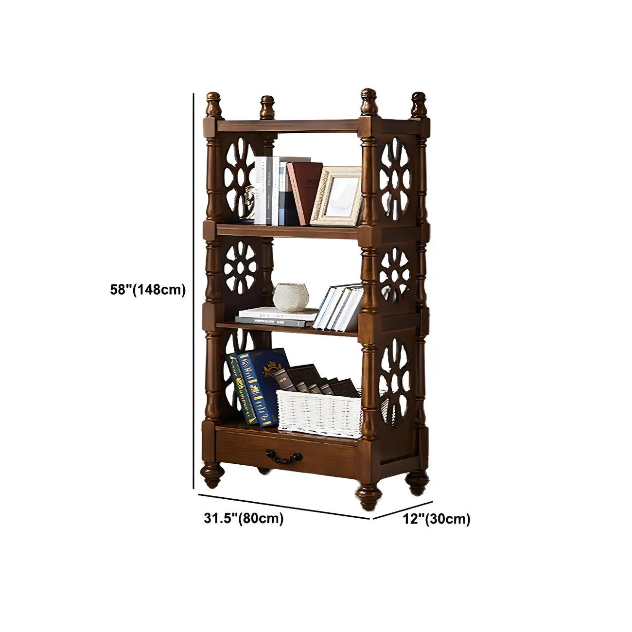 Scandinavian Walnut Wood Display Etagere Bookcase Image - 60 | homeyfad