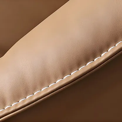 Modern Leather Brown Lounge Chair with Ottoman