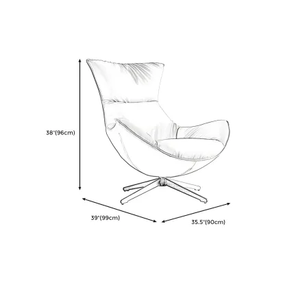 Modern Leather Brown Lounge Chair with Ottoman