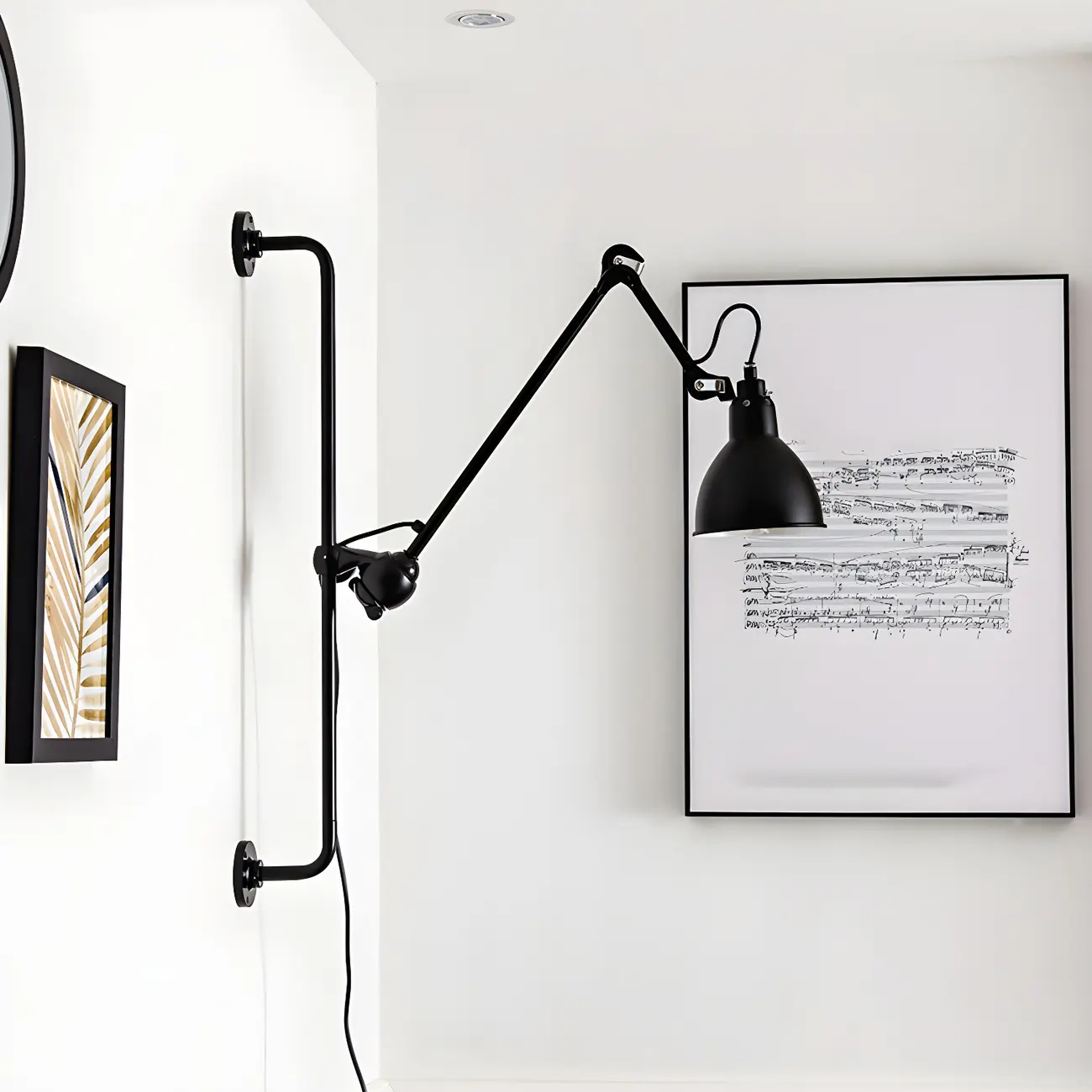 Trestle Base Metal Black Swing Arm Wall Light Image - 3 | homeyfad