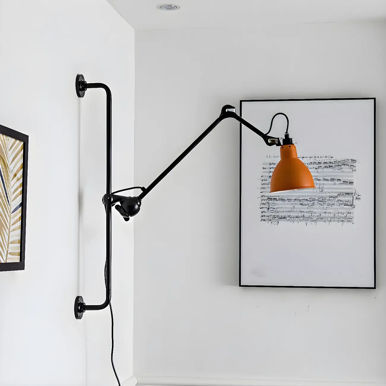 Trestle Base Metal Black Swing Arm Wall Light Image - 4