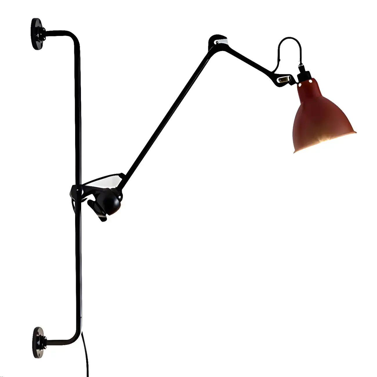 Trestle Base Metal Black Swing Arm Wall Light Image - 12