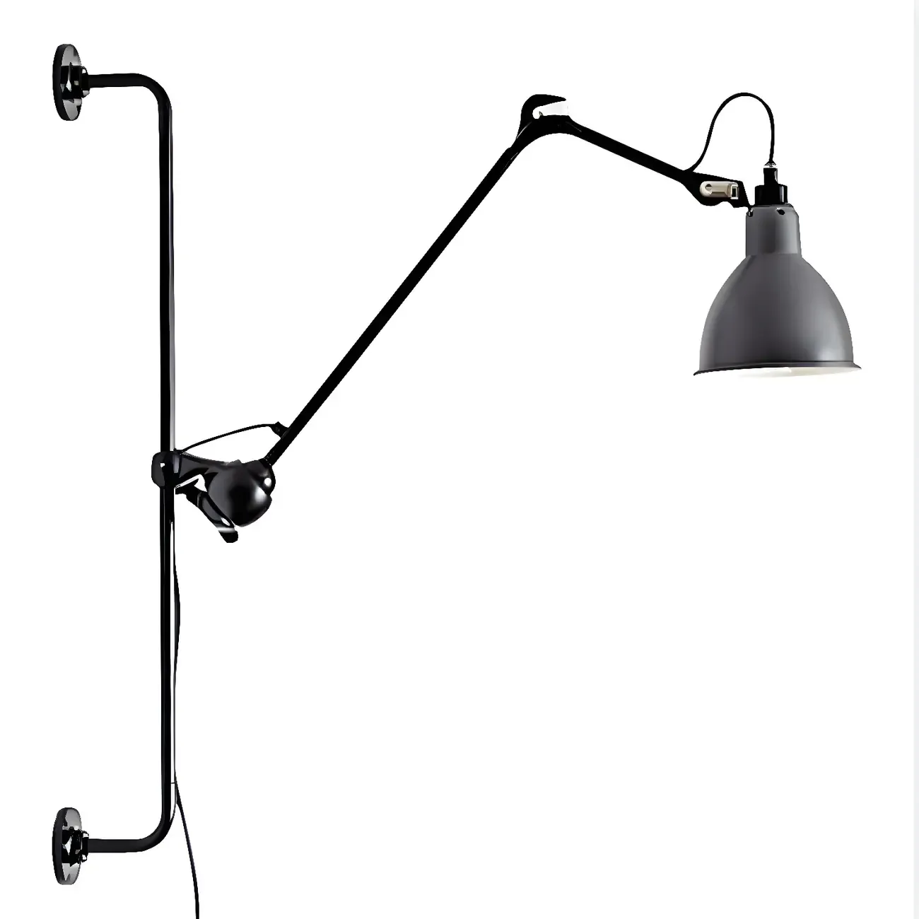 Trestle Base Metal Black Swing Arm Wall Light Image - 13