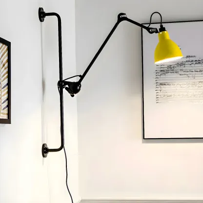 Trestle Base Metal Black Swing Arm Wall Light Image - 6