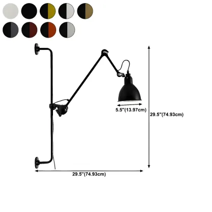 Trestle Base Metal Black Swing Arm Wall Light #size