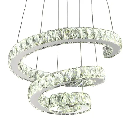 Luxury Spiral Ring Crystal Pendant Chandelier Light for Living Room  Image - 5