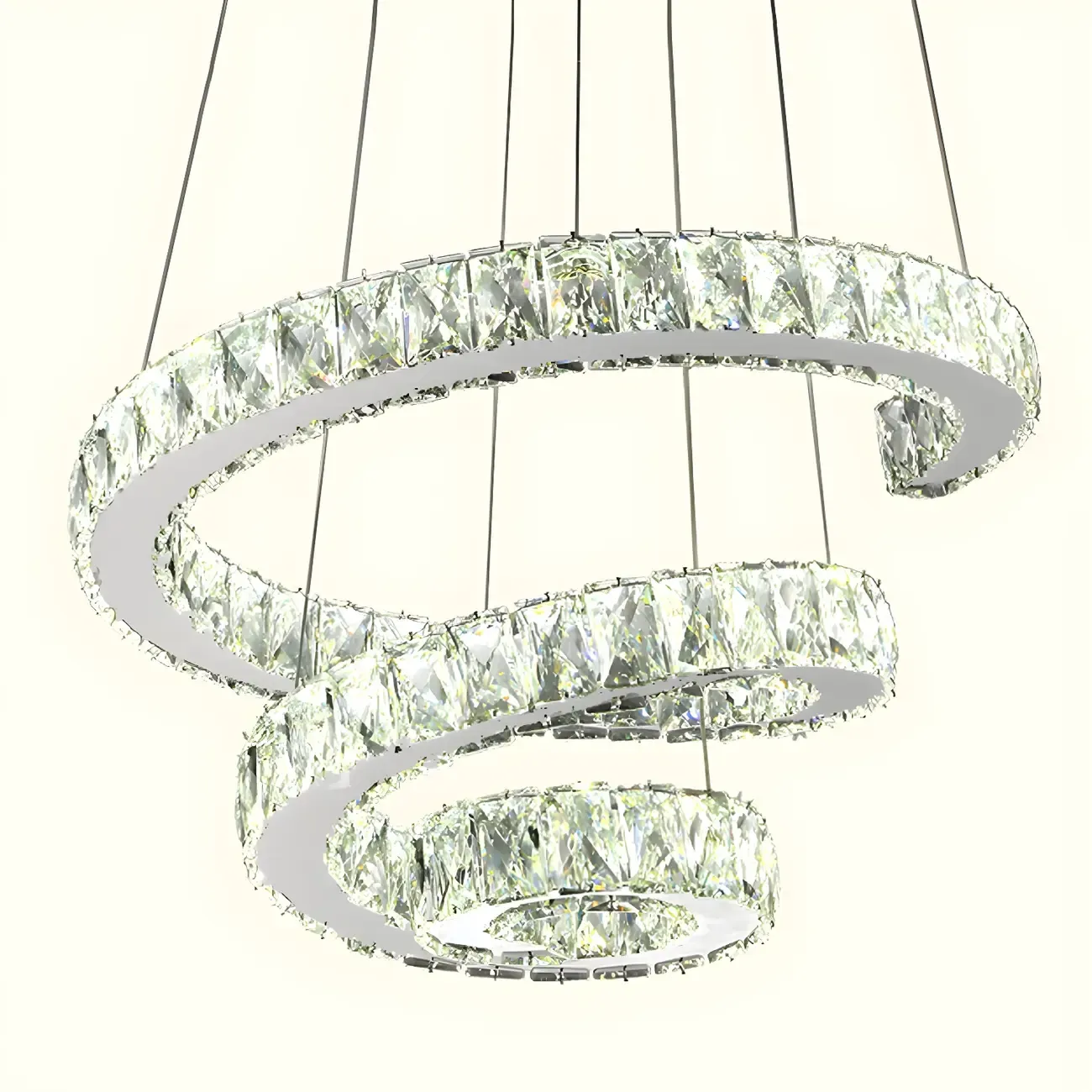 Luxury Spiral Ring Crystal Pendant Chandelier Light for Living Room  Image - 6