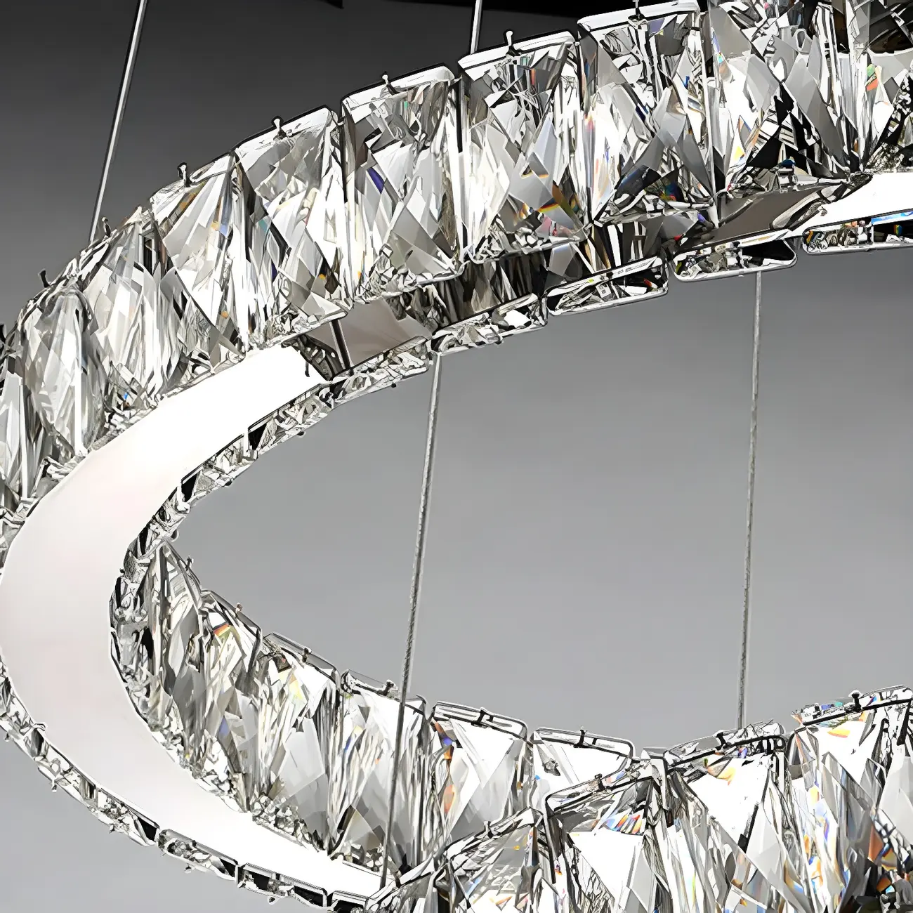 Luxury Spiral Ring Crystal Pendant Chandelier Light for Living Room  Image - 8 | homeyfad