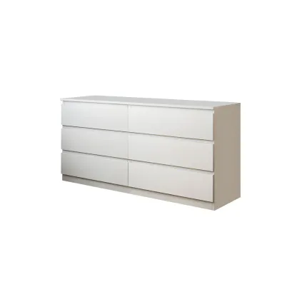 Minimalist White Wooden Bedroom Dresser Multi-drawer Image - 15