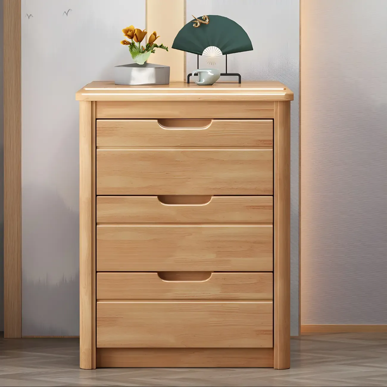 Contemporary Brown Wooden Dressers & Chests with Storage Image - 4