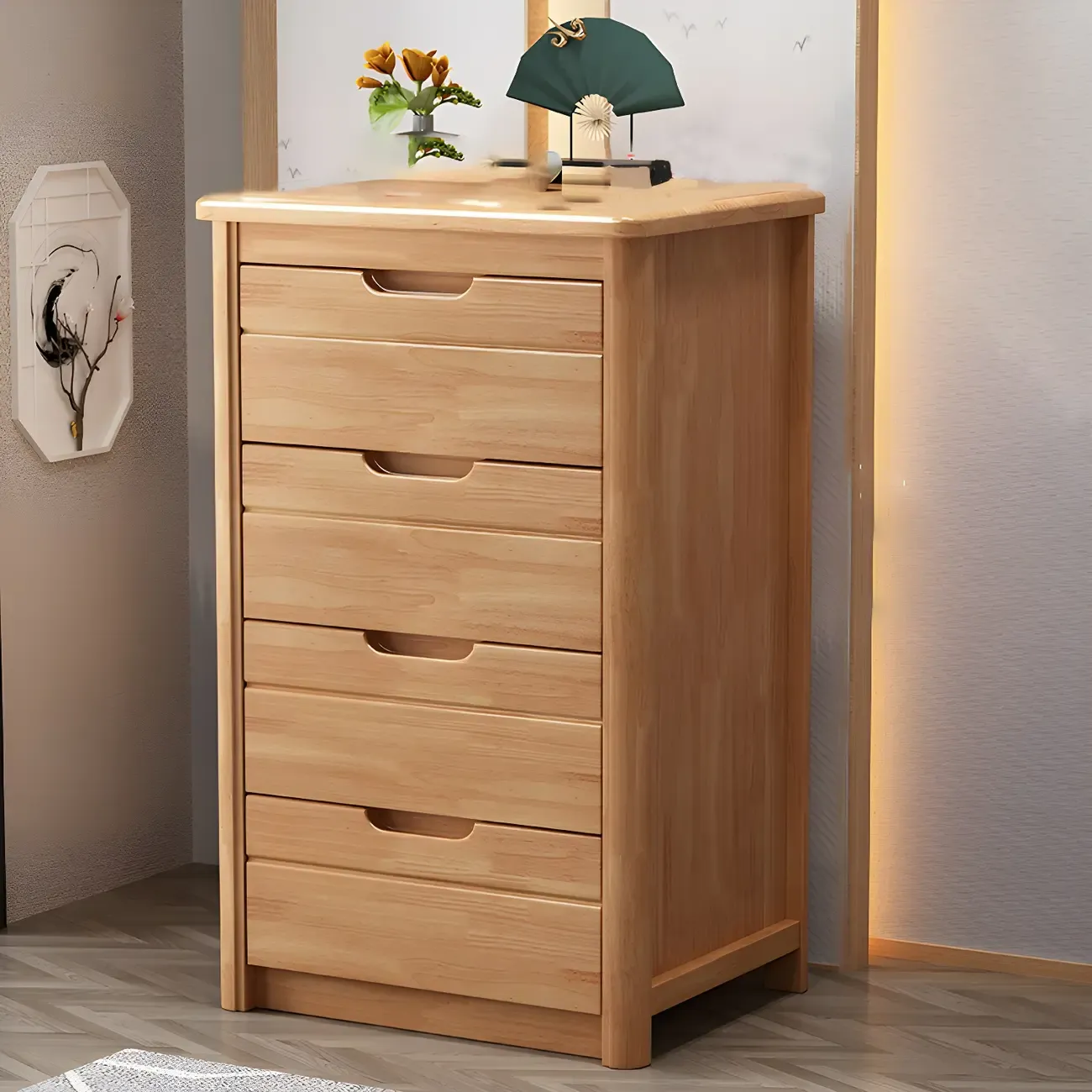 Contemporary Brown Wooden Dressers & Chests with Storage Image - 1