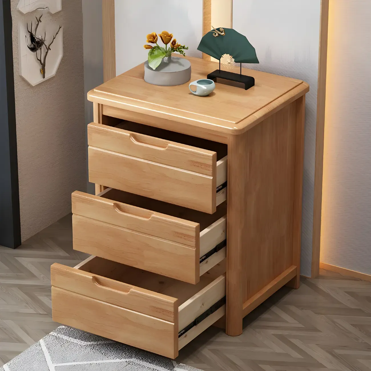 Contemporary Brown Wooden Dressers & Chests with Storage Image - 5