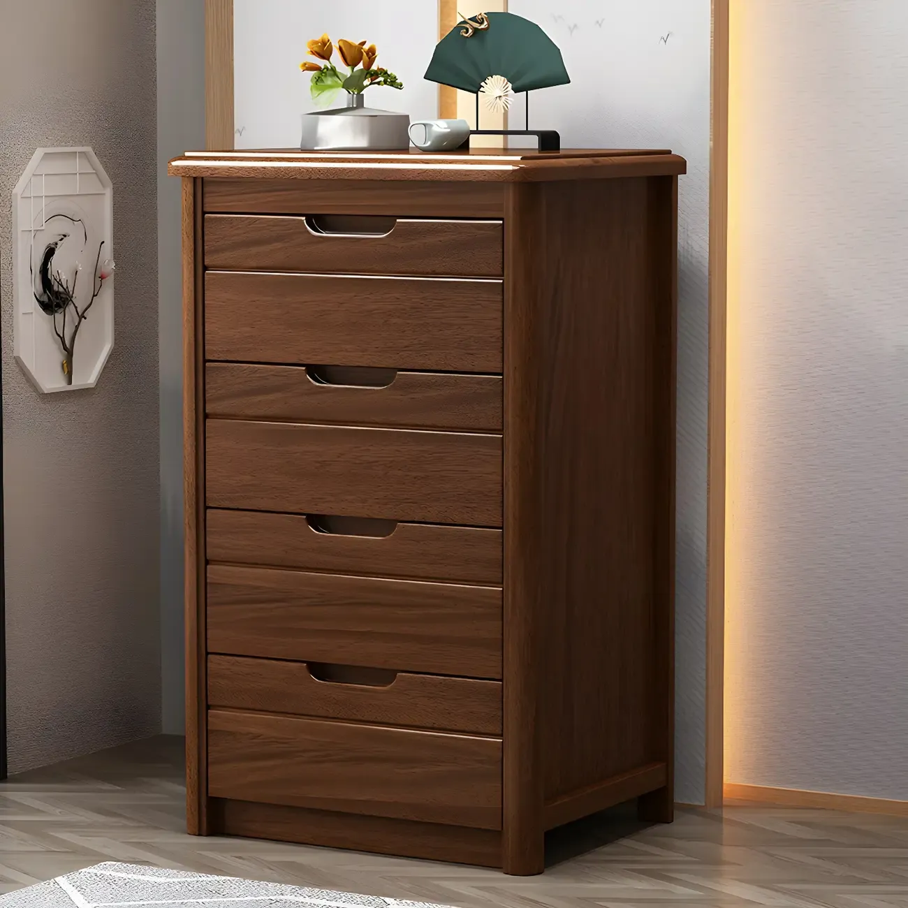 Contemporary Brown Wooden Dressers & Chests with Storage Image - 6