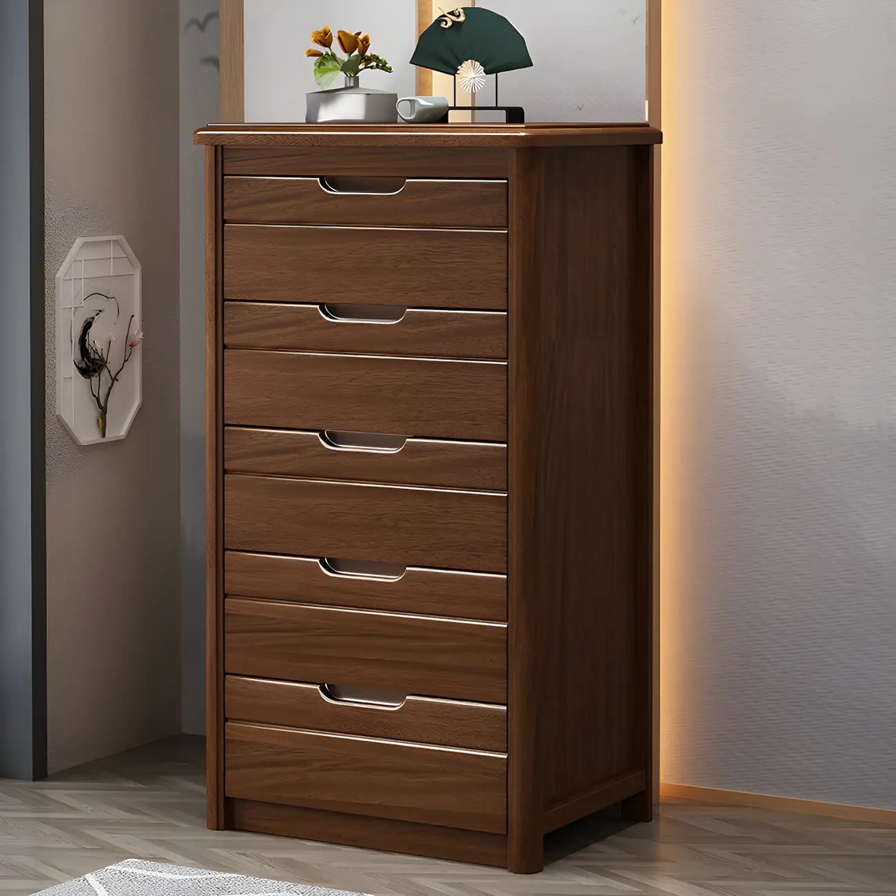 Contemporary Brown Wooden Dressers & Chests with Storage Image - 8 | homeyfad
