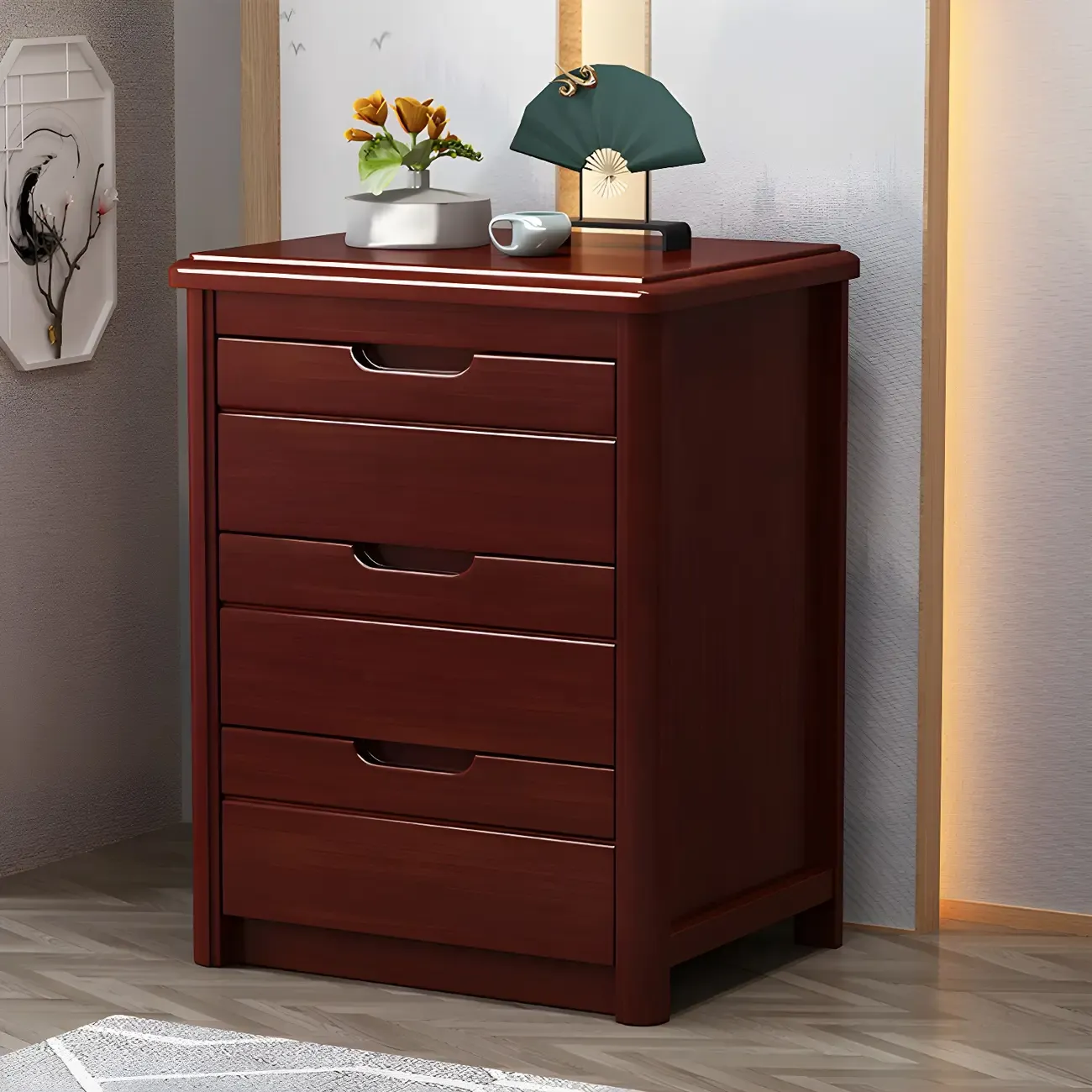 Contemporary Brown Wooden Dressers & Chests with Storage Image - 11