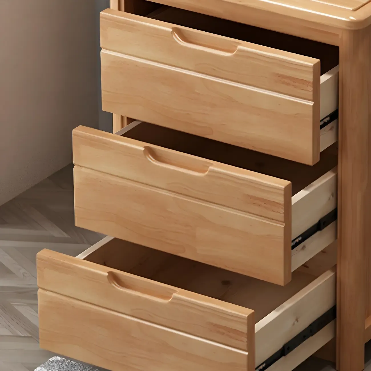 Contemporary Brown Wooden Dressers & Chests with Storage Image - 12