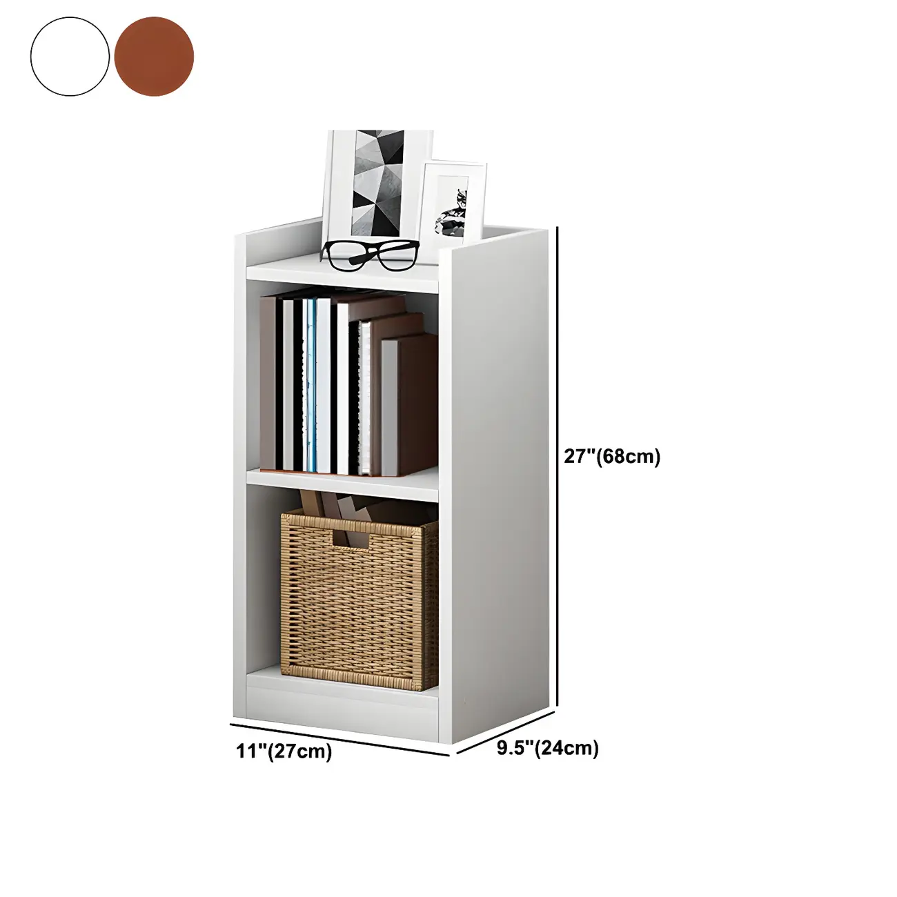 Vertical Tall Natural Wood 5-Shelf Corner Bookcase #size | homeyfad