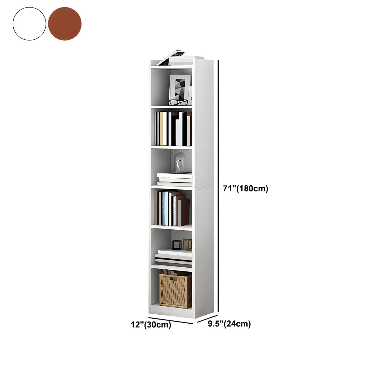 Vertical Tall Natural Wood 5-Shelf Corner Bookcase Image - 36 | homeyfad