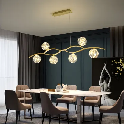 Modern Adjustable Clear Glass LED Pendant Light Image - 1
