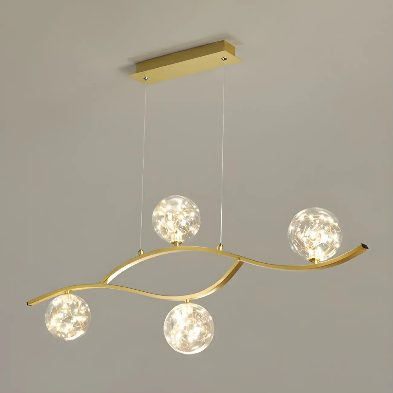 Modern Adjustable Clear Glass LED Pendant Light Image - 4