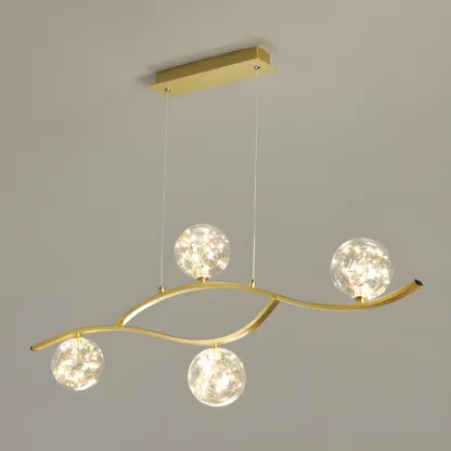 Modern Adjustable Clear Glass LED Pendant Light Image - 4