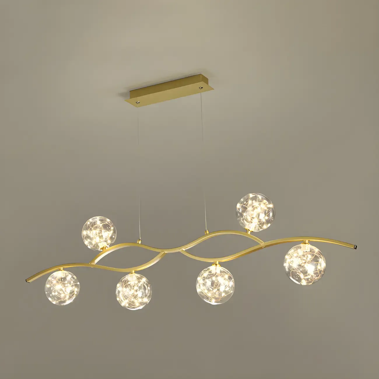 Modern Adjustable Clear Glass LED Pendant Light Image - 2