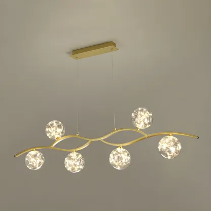 Modern Adjustable Clear Glass LED Pendant Light Image - 2