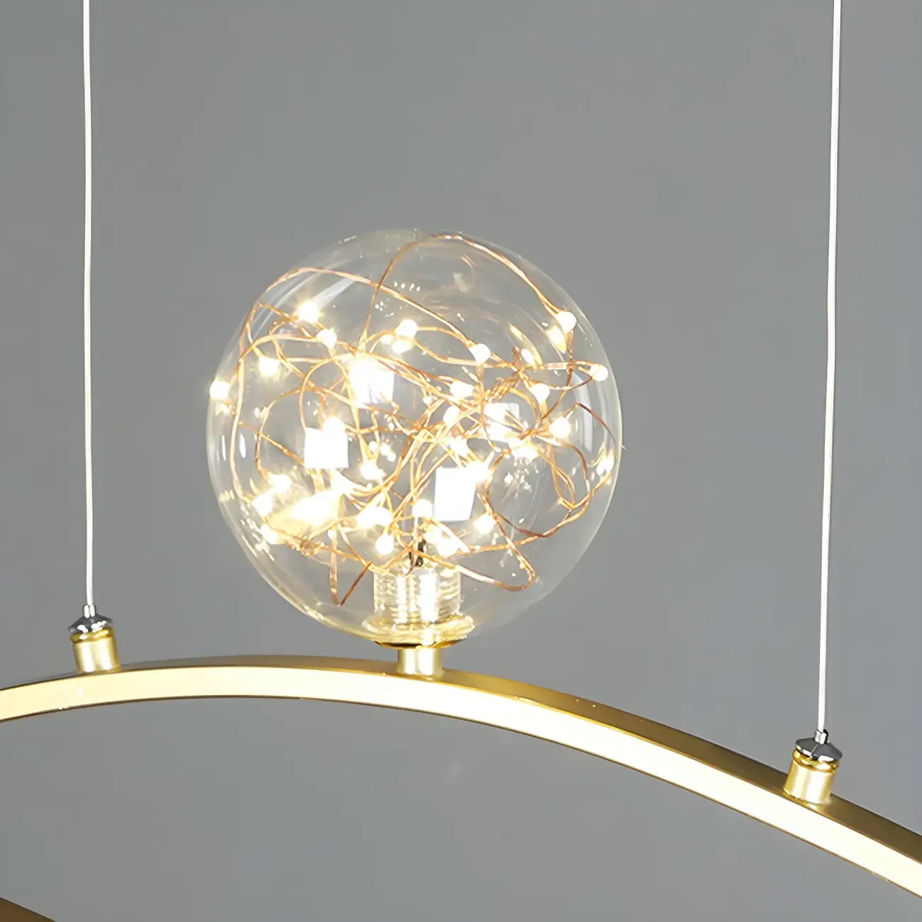 Modern Adjustable Clear Glass LED Pendant Light Image - 6