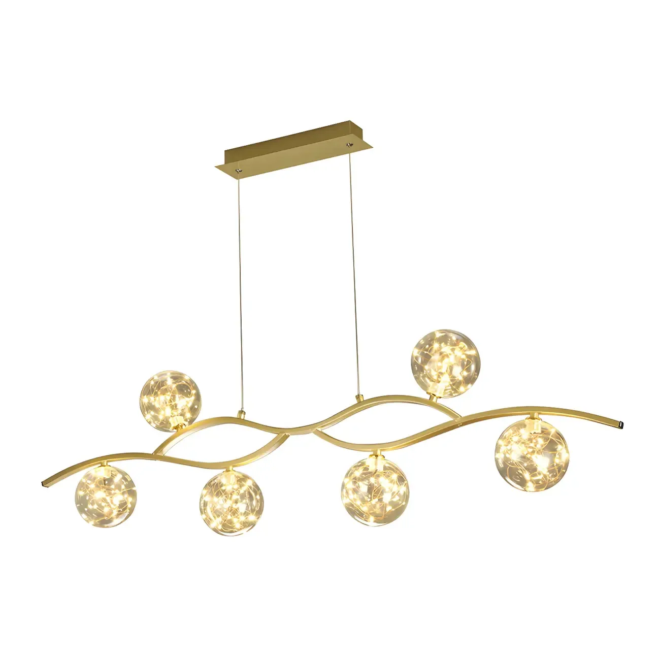 Modern Adjustable Clear Glass LED Pendant Light Image - 7