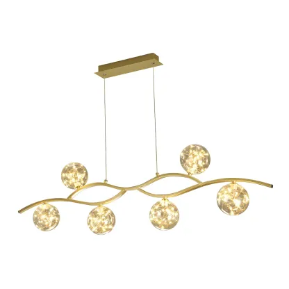 Modern Adjustable Clear Glass LED Pendant Light Image - 7