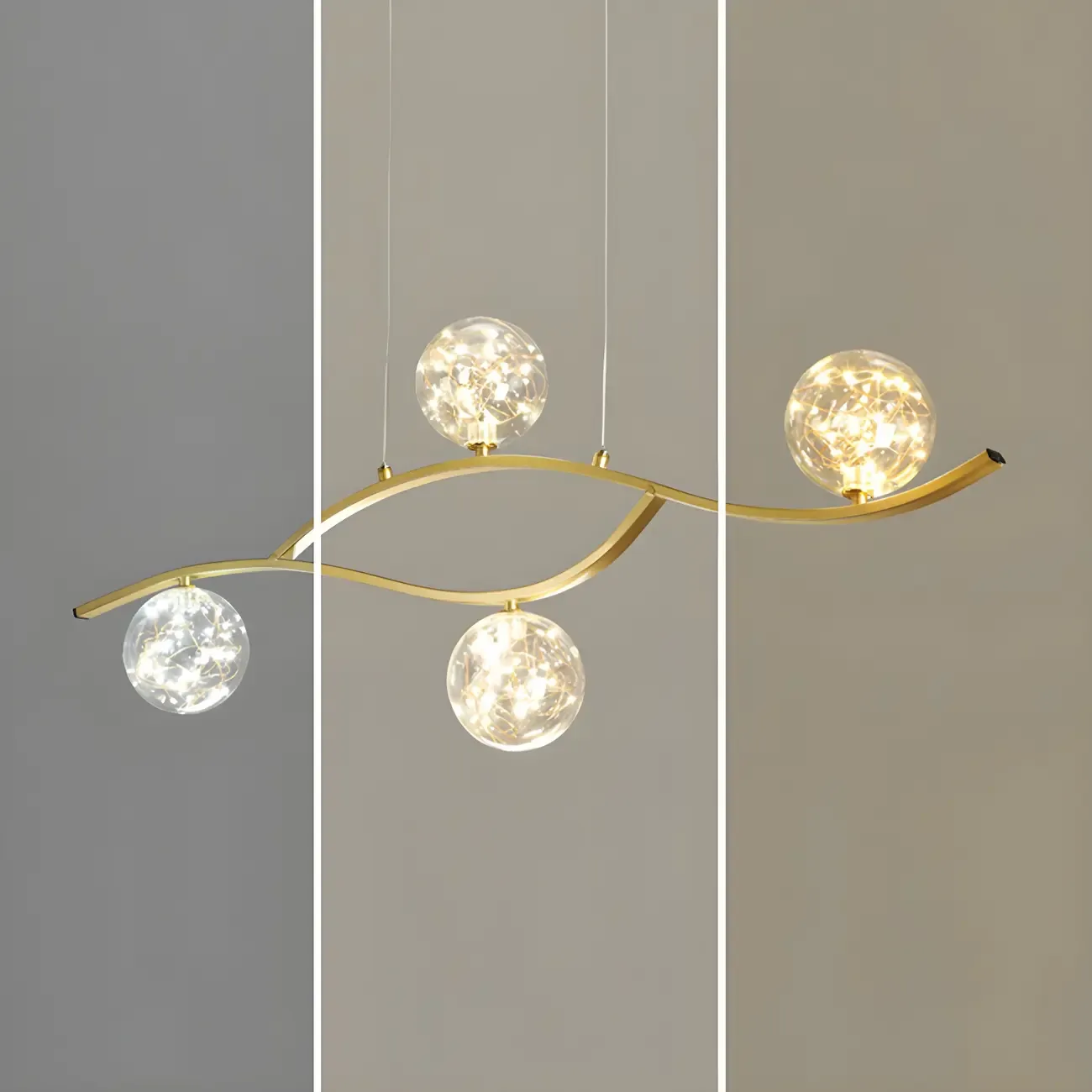 Modern Adjustable Clear Glass LED Pendant Light Image - 8