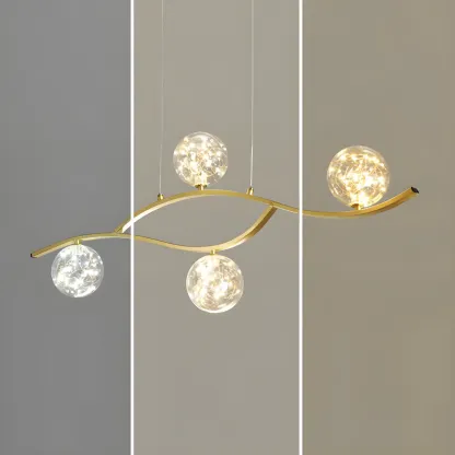Modern Adjustable Clear Glass LED Pendant Light Image - 8