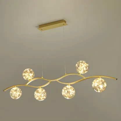 Modern Adjustable Clear Glass LED Pendant Light Image - 9