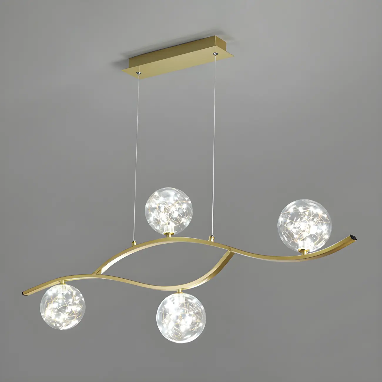 Modern Adjustable Clear Glass LED Pendant Light Image - 10 | homeyfad
