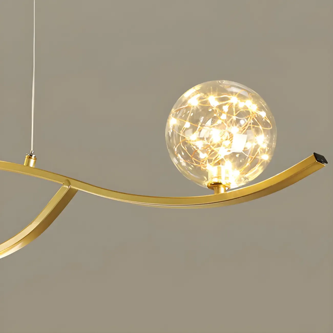 Modern Adjustable Clear Glass LED Pendant Light Image - 12