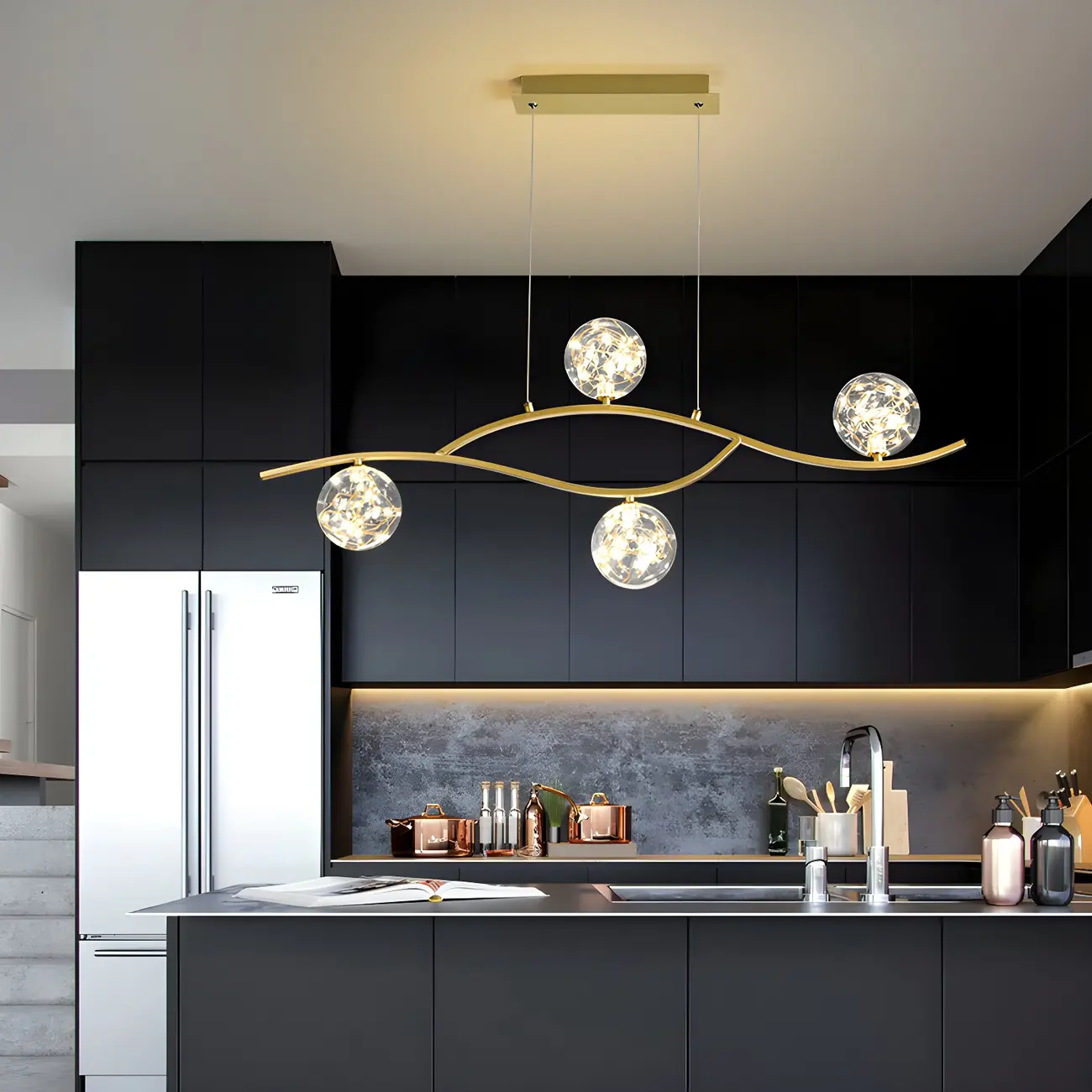 Modern Adjustable Clear Glass LED Pendant Light Image - 15 | homeyfad
