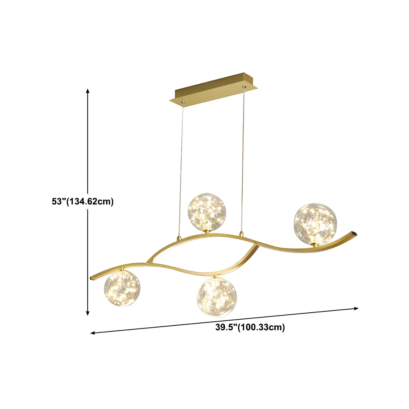 Modern Adjustable Clear Glass LED Pendant Light #size | homeyfad