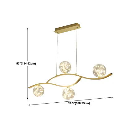 Modern Adjustable Clear Glass LED Pendant Light #size