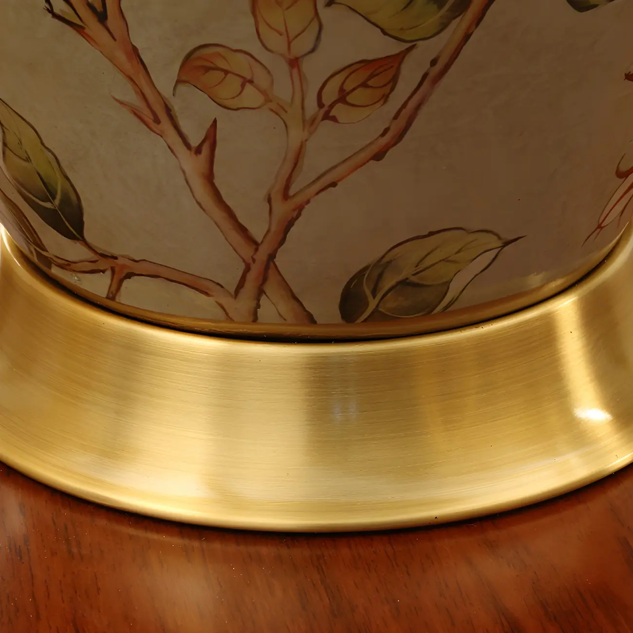 Traditional Light Yellow Fabric Shade Floral Ceramic Table Lamp Image - 17 | homeyfad